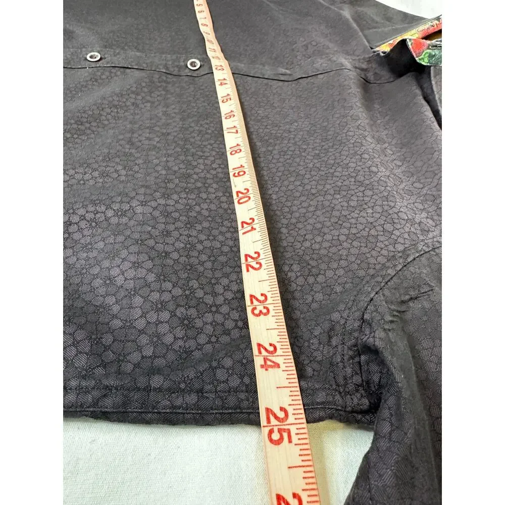 Robert Graham Mens L Button Up Shirt Flip Cuff Mask Print Classic Fit - Picture 7 of 12